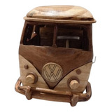 Miniatura Da Kombi Volkswagen De Madeira Para Coleção