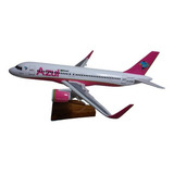 Miniatura De Avião A-320 Neo Azul Rosa