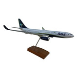 Miniatura De Avião A 330 Azul - 40 Cm