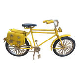 Miniatura De Bicicleta Com Cesto Retrô Em Metal-decorativa