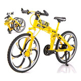 Miniatura De Bicicleta Dobrável Escala 1:8: Uma Obra De Arte Cor Amarelo
