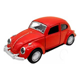 Miniatura De Ferro Carrinho Fusca De Coleção Vermelho