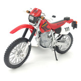 Miniatura De Moto 1:18 Cross Maisto Coleção Ferro Cor Honda Xr400r Vermelho