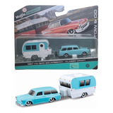 Miniatura Em Metal - Carro + Trailer - Tow & Go 1/64 Maisto