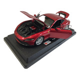Miniatura Ferrari Roma Com Base E Caixa Escala 1/24 Bburago.