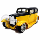 Miniatura Ford Model A 1931 Sedan Amarelo/preto 1/18