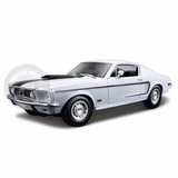 Miniatura Ford Mustang Gt Cobra Jet 1968 Branco Maisto 1/18