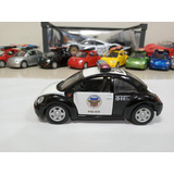 Miniatura Fusca New Beetle Police Sunnyside 1/32 Raro #2g37
