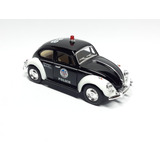 Miniatura Fusca Polícia 1967 1/32 Metal Fricção Abre Portas