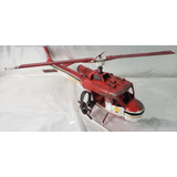 Miniatura Helicóptero Bombeiro Em Lata - Artesanal