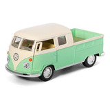 Miniatura Kombi Pick-up 1963 Kinsmart 1/34 Branco/verde