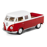 Miniatura Kombi Pick-up 1963 Kinsmart 1/34 Branco/vermelho