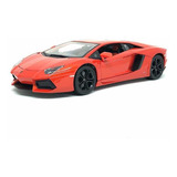 Miniatura Lamborghini Aventador Lp 700-4 Laranja 1:18 Burago