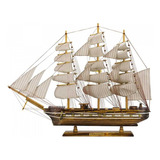 Miniatura Navio Veleiro Casco Madeira Canhões