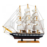 Miniatura Navio Veleiro Madeira Casco Azul