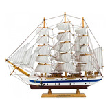 Miniatura Navio Veleiro Madeira Casco Bco