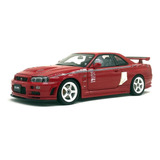 Miniatura Nissan Skyline Gt-r R-tune R34 R1 1:18 Autoart Cor Vermelho