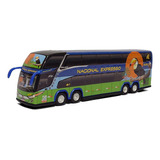Miniatura Ônibus Nacional Expresso G7 4 Eixos Azul 30cm