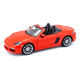 Miniatura Porsche 718 Boxster Laranja Bburago 1/24