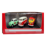 Miniatura Premium Coca Cola Kombi Fusca Kit Com 3 1:72 6 Cms
