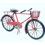 Miniatura Retro Vintage Bicicleta Vermelha Bolsas Laterais