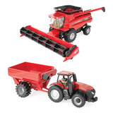 Miniatura Trator Forrageiro E Colheitadeira Case Ih 1/32