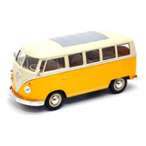 Miniatura Van Volkswagen Kombi T1 1963 1:24 Welly Amarelo