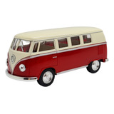 Miniatura Volkswagen Kombi 1962 Classic Vermelho E Bege 1:32