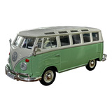 Miniatura Volkswagen Kombi Samba Verde Maisto Metal 1:24