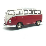 Miniatura Volkswagen Kombi T1 63 Vermelho/branco Welly 1/24