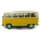 Miniatura Volkswagen Kombi T1 Bus 1963 1:24 Welly Amarela