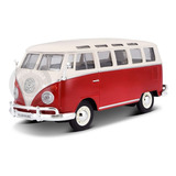 Miniatura Volkswagen Kombi Van Samba Vermelho Maisto 1/25
