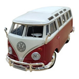 Miniatura Volkswagen Kombi Van Samba Vermelho Maisto 1/25
