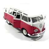 Miniatura Vw Van Samba Vermelha (kombi)