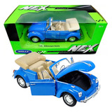 Miniatura Welly Volkswagen Fusca Conversivel Azul 1/24
