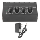 Mixer De Som 4 Canais Linha Estéreo Compacto Baixo Ruído