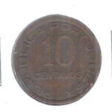 Moçambique Colônia Portugal 10 Centavos 1936 22mm