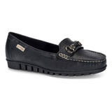 Mocassim Bottero Couro Summer Feminino Preto - Conforto