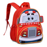 Mochila Animais Clio Pets Zoo Menina Infantil Unicórnio Rosa Cor Bombeiro
