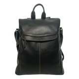 Mochila Bolsa De Couro Legitimo Feminina Anti Furto Cor Café