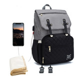 Mochila Bolsa Maternidade Lequeen Bege Dândi Smart Moda Bebê