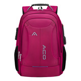 Mochila Bolsa Notebook Reforçada Anti Furto Semi Impermeável Cor Rosa