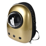 Mochila Bolsa Pet Capsula Astronauta Dourada Gato Cachorro