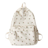 Mochila Com Estampa Floral Para Adolescentes,