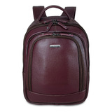 Mochila Couro Legítimo Suporte Para Notebook 17,3 Polegadas