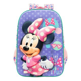 Mochila De Costas G Tam 18 Escolar Minnie Xeryus - 10952 Cor Lilás Desenho Do Tecido Minnie Mouse 3d Xeryus