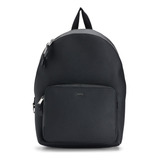 Mochila De Couro Boss Granulado Com Detalhes Metalizados