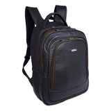 Mochila De Couro Com Suporte Para Notebook 17,3 Polegadas