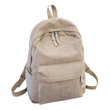 Mochila De Pavio De Veludo Cotelê Design De Tecido Liso Cor Creme