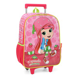 Mochila De Rodinhas Escolar Infantil Moranguinho